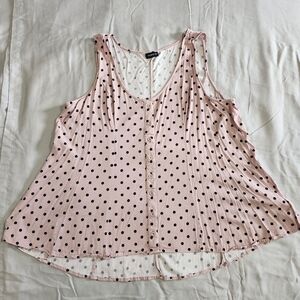 Polka Dot Sleeveless Top - Pink